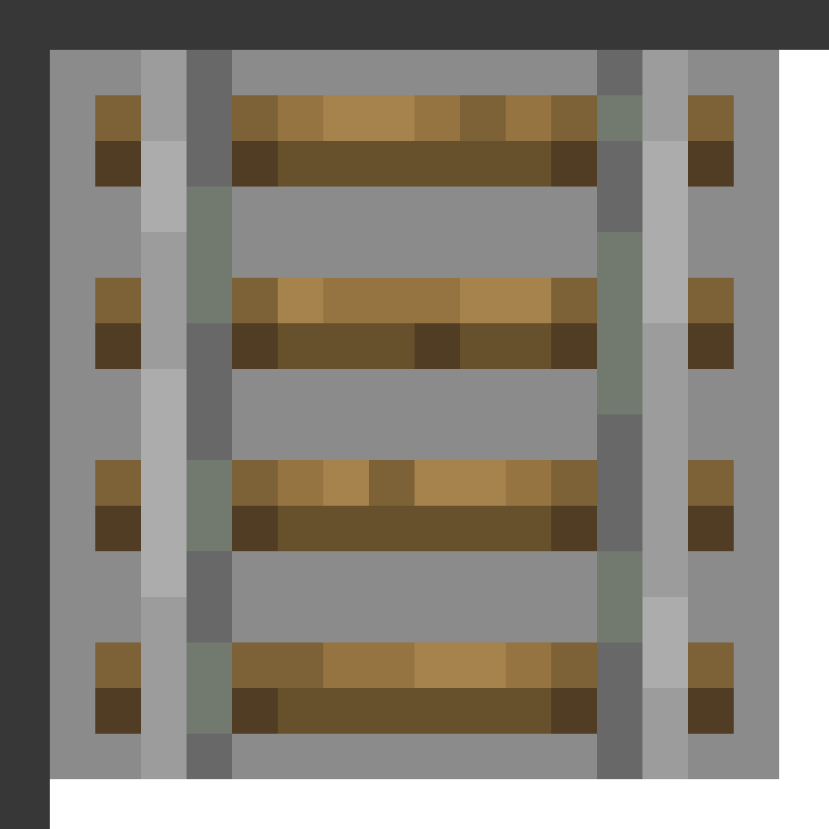Rail in Minecraft, drawn from the game's own item texture. Track for minecarts.