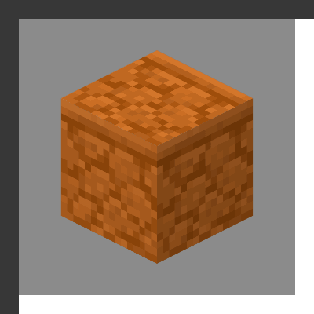 Red Sandstone in Minecraft, drawn from the game's own block model. Building material for mesa-themed structures. Minecraft has used the name Red Sandstone since 1.8.