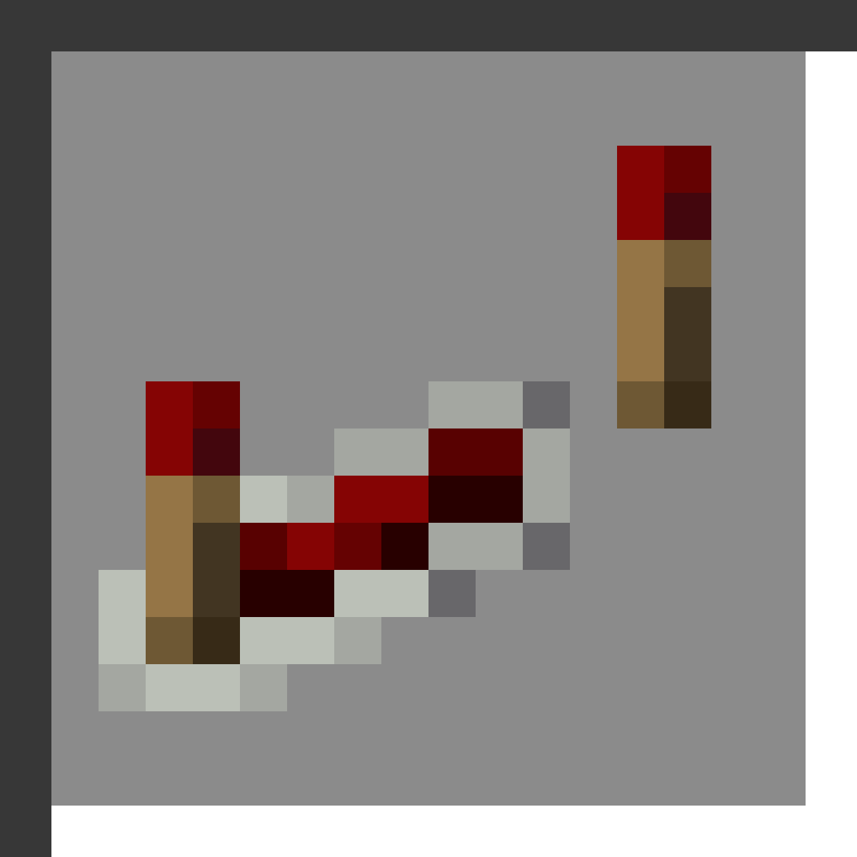 Redstone Repeater in Minecraft, drawn from the game's own item texture. Extending redstone signal by 15 blocks. Minecraft has used the name Redstone Repeater since Beta 1.3b.