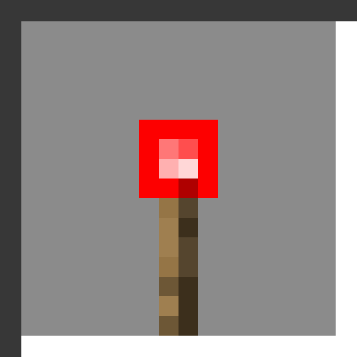 Redstone Torch in Minecraft, drawn from the game's own item texture. Constant redstone power source.