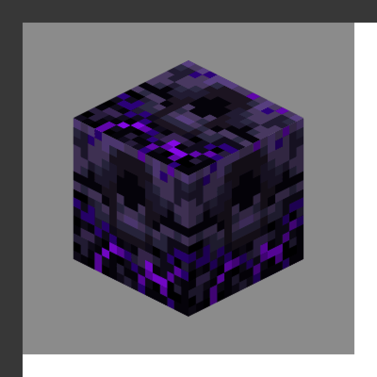 Respawn Anchor in Minecraft, drawn from the game's own block model. Setting spawn point in the Nether. The recipe first appears in the game's files in Minecraft 1.16.