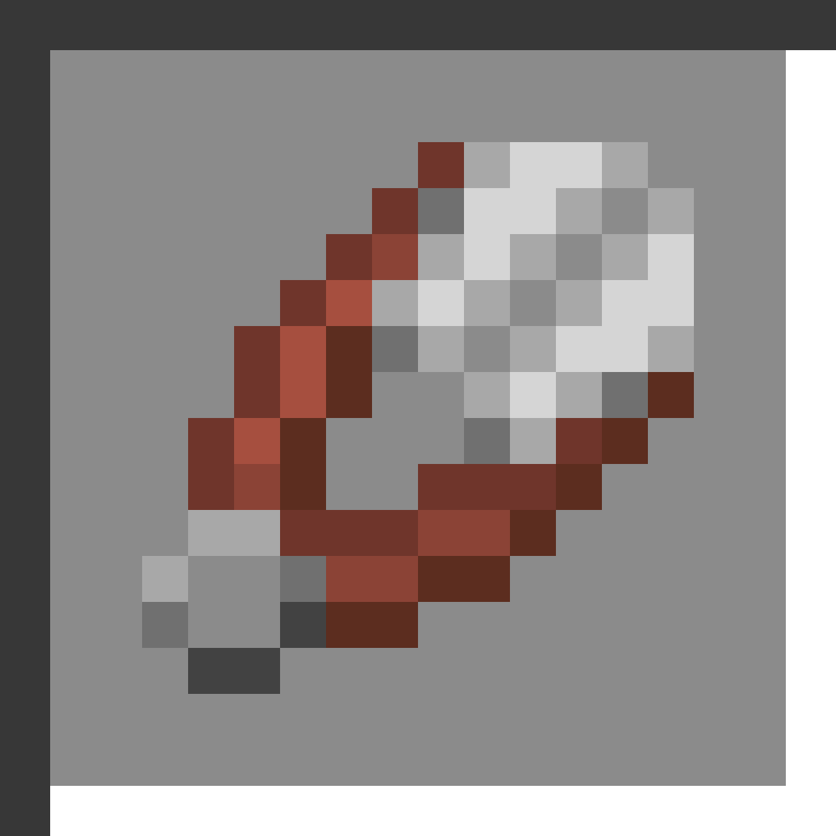 Shears in Minecraft, drawn from the game's own item texture. Shearing sheep for wool. Minecraft has used the name Shears since Beta 1.7.