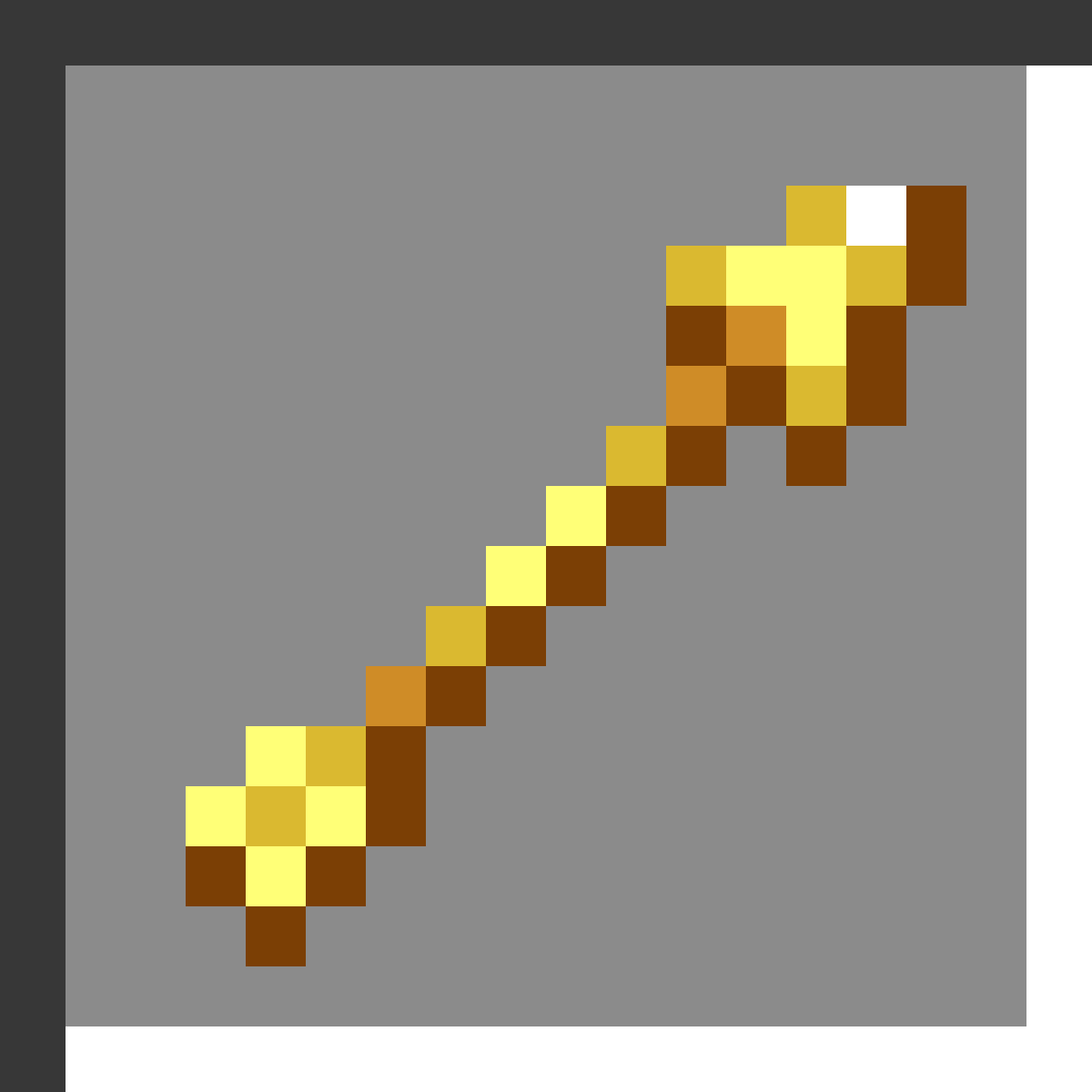 Spectral Arrow in Minecraft, drawn from the game's own item texture. Outlining hit entities with a glowing effect. Minecraft has used the name Spectral Arrow since 1.9.