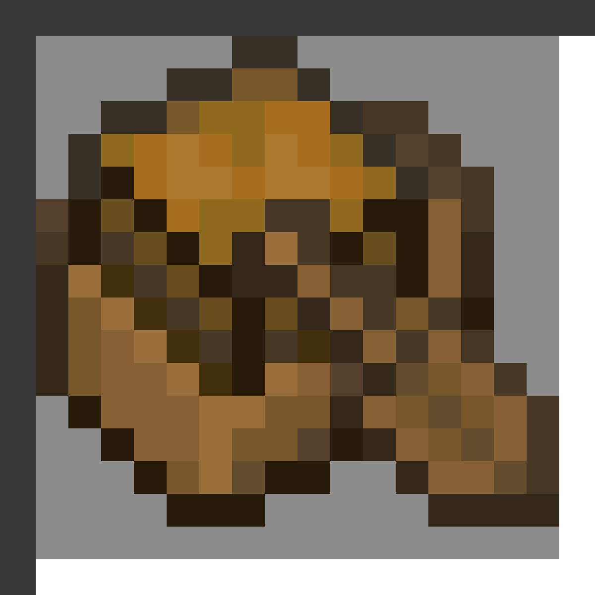 Spruce Boat with Chest in Minecraft, drawn from the game's own item texture. Water travel with 27-slot storage. Minecraft has used the name Spruce Boat with Chest since 1.19.