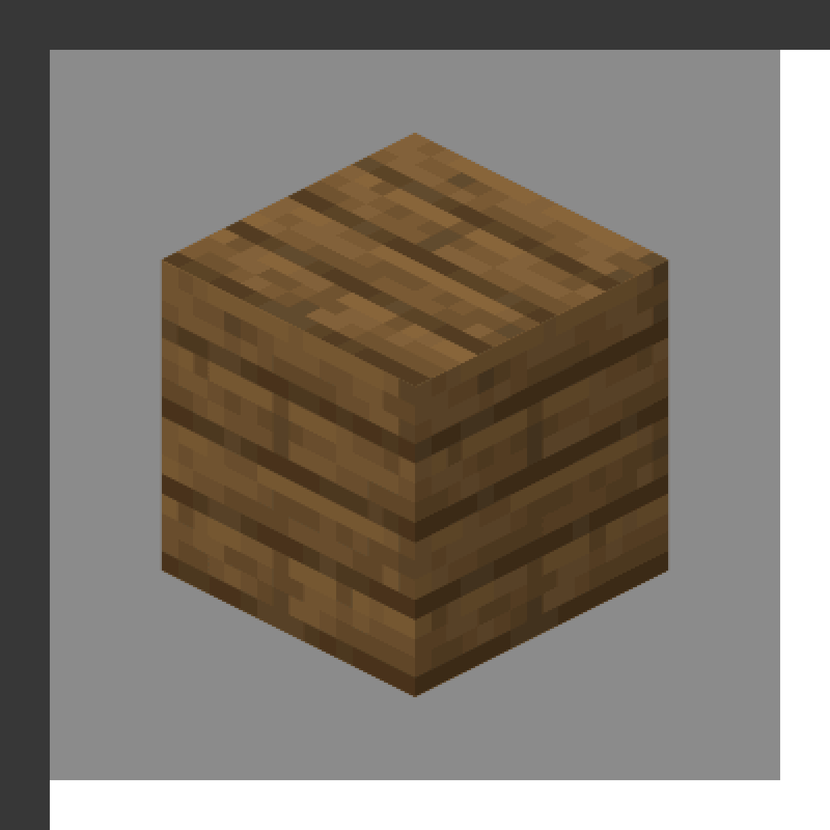 Spruce Planks in Minecraft, drawn from the game's own block model. Building material.