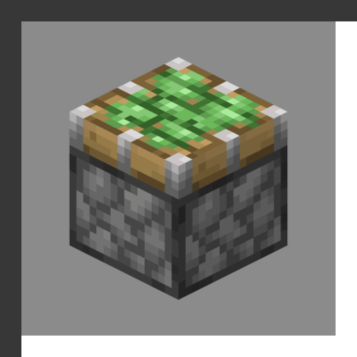 Sticky Piston in Minecraft, drawn from the game's own block model. Pushing and pulling blocks when powered. Minecraft has used the name Sticky Piston since Beta 1.7.