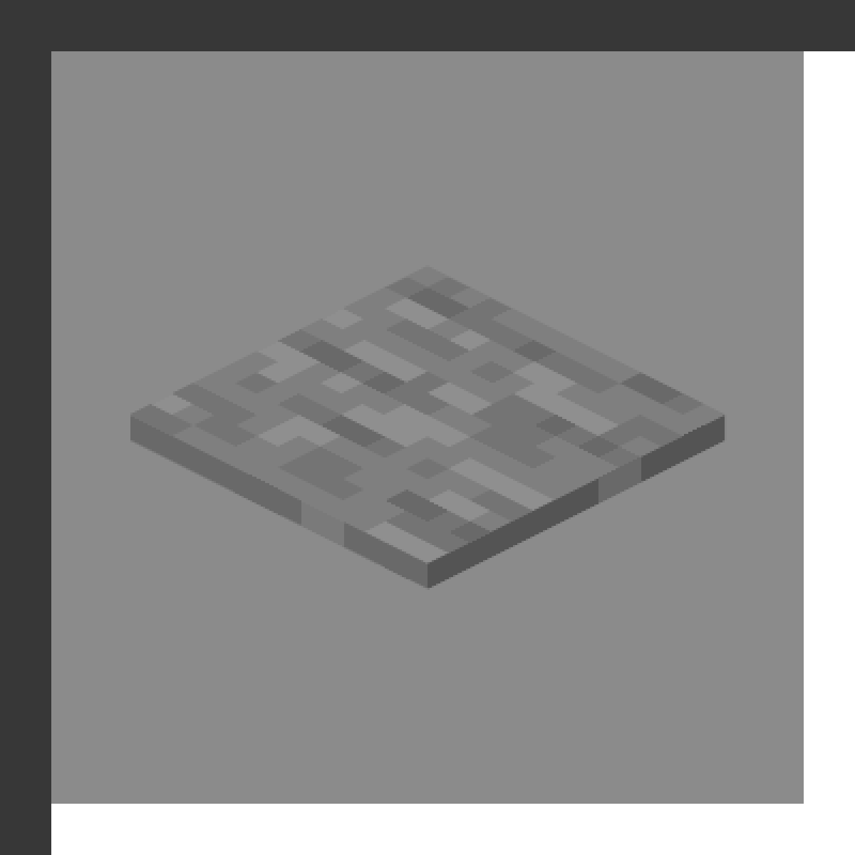 Stone Pressure Plate in Minecraft, drawn from the game's own block model. Activated by players and mobs standing on it. Minecraft has used the name Stone Pressure Plate since 1.8.