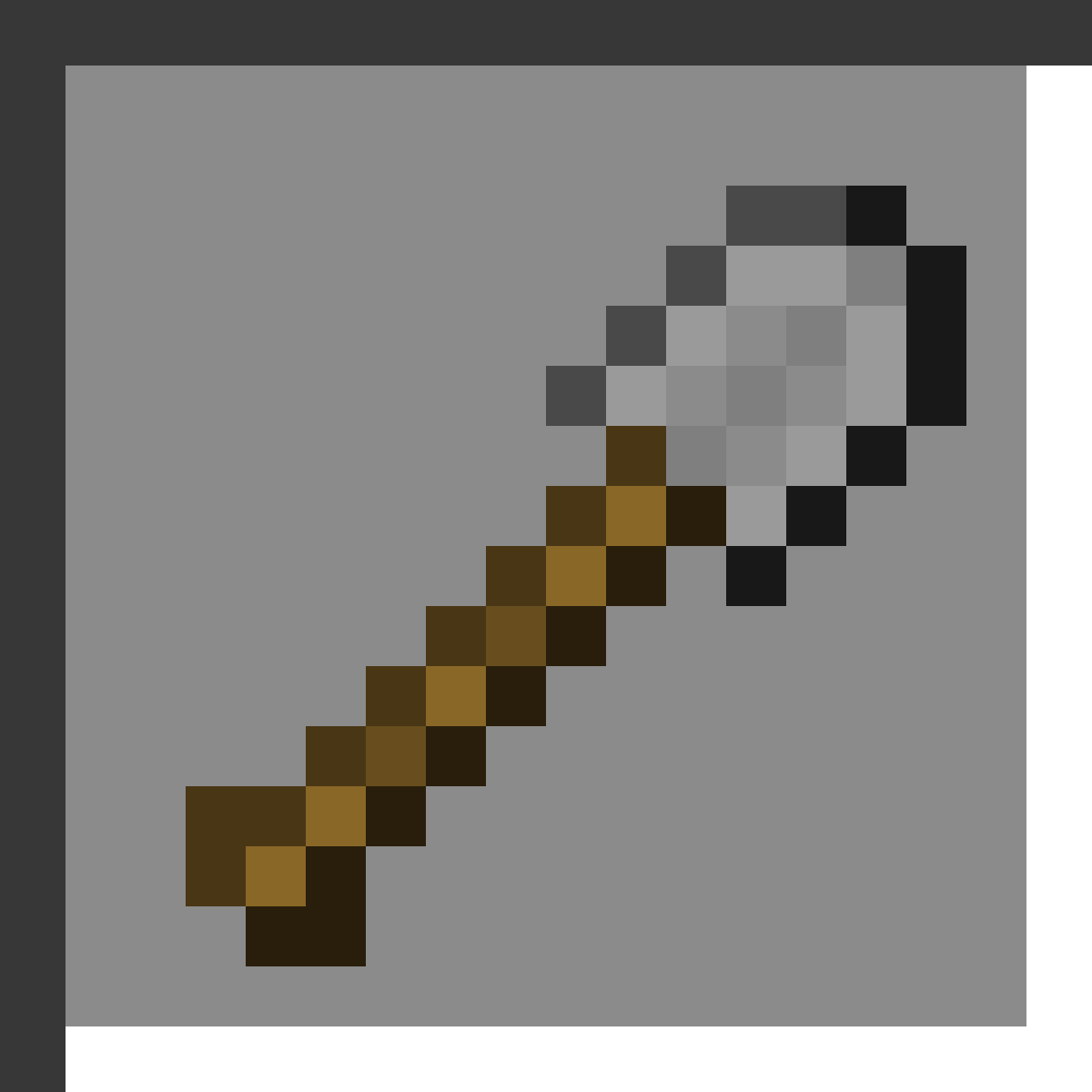 Stone Shovel in Minecraft, drawn from the game's own item texture. Faster digging.