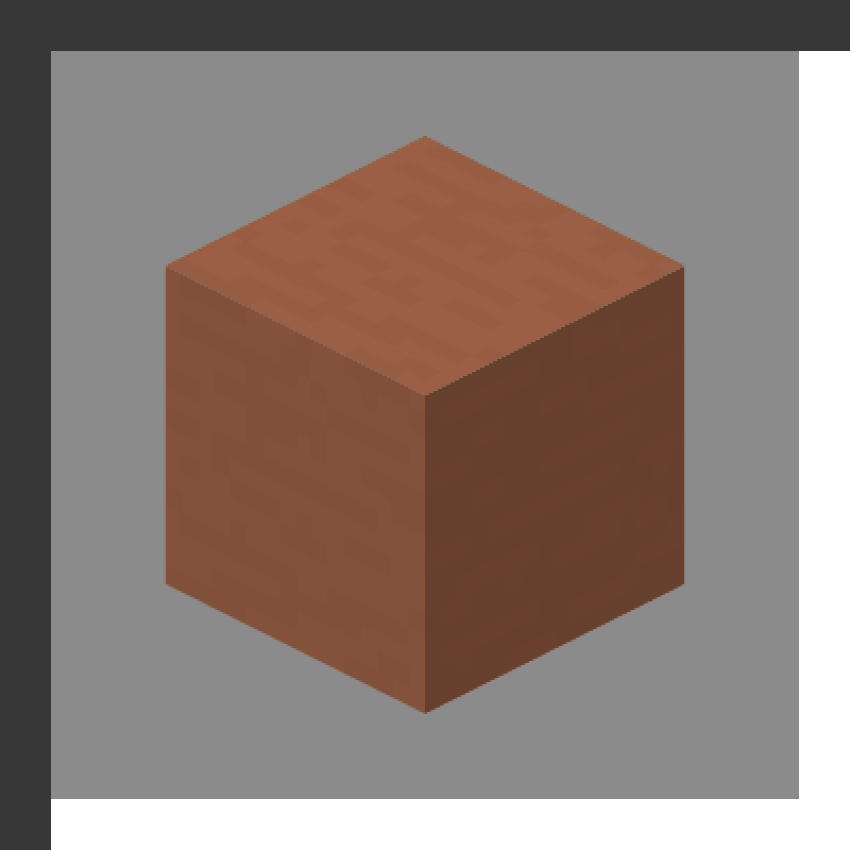Terracotta in Minecraft, drawn from the game's own block model. Building material. Minecraft has used the name Terracotta since 1.12.
