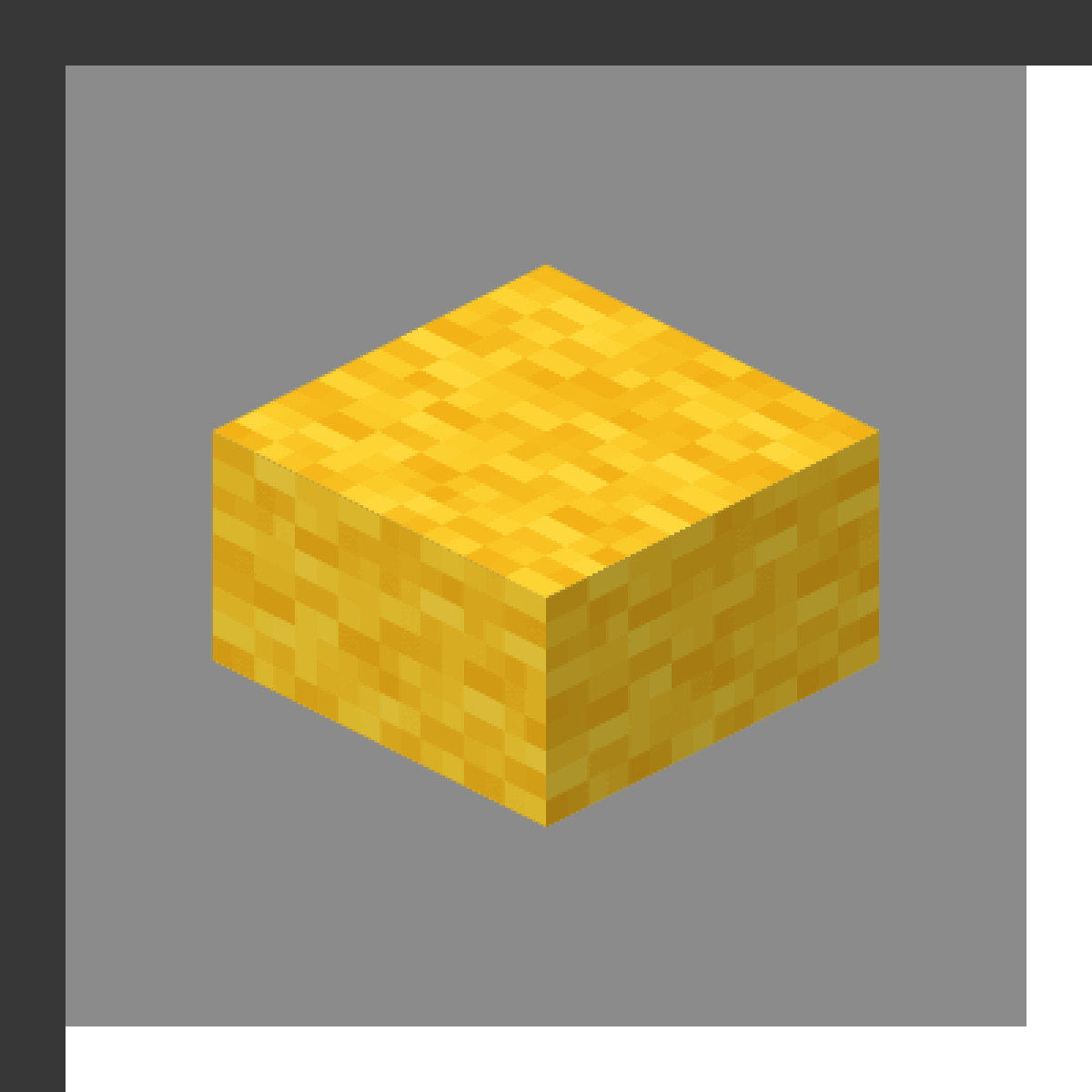 Yellow Bed in Minecraft, drawn from the game's own block model. Setting spawn point. Minecraft has used the name Yellow Bed since 1.12.